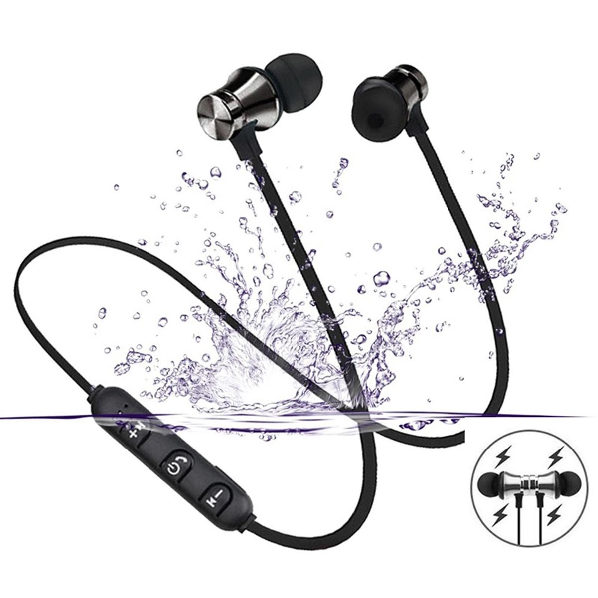 XT11 Earphone Wireless Magnetic In-Ear Universal-Silver