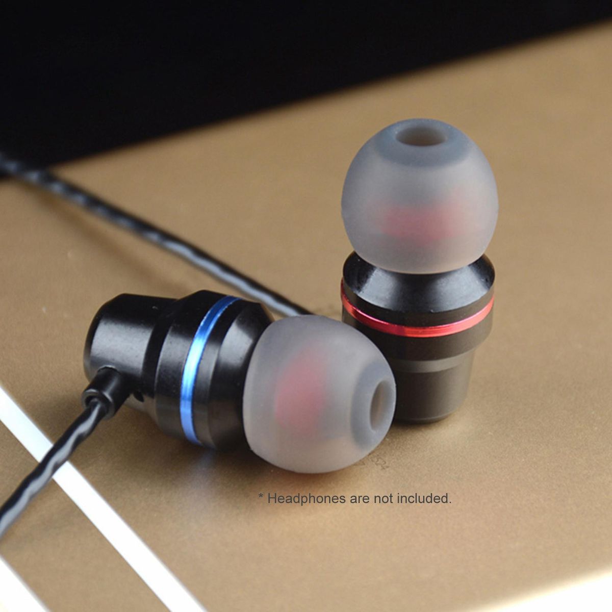 5 Pairs Soft Silicone Soundproof In-ear Ear Caps-Grey + Red