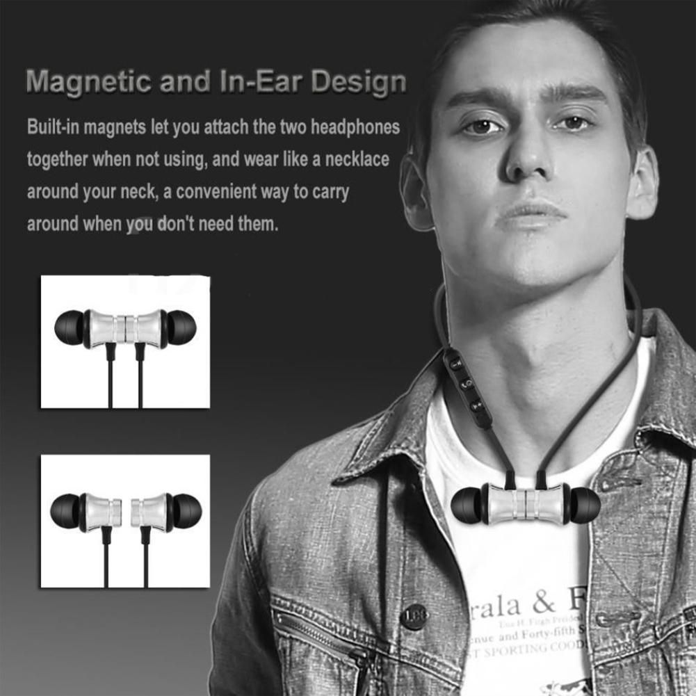 Magnetic Wireless Bluetooth-compatible 4.2 In-Ear-Blue