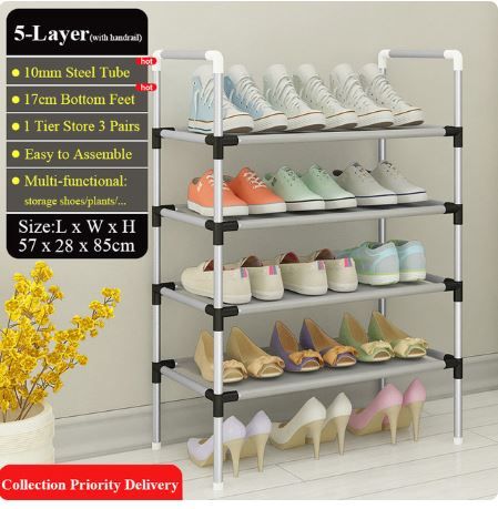 Stainless Steel Shoe Rack For 20 Pairs Shoes 5-Layers