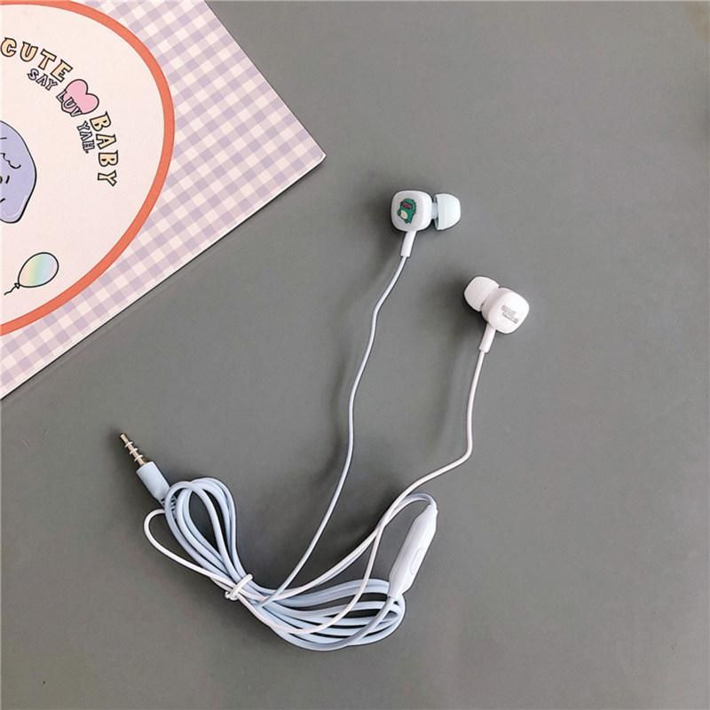 Universal Cute Cartoon Earbuds Bass In-Ear Wired Mic-Black