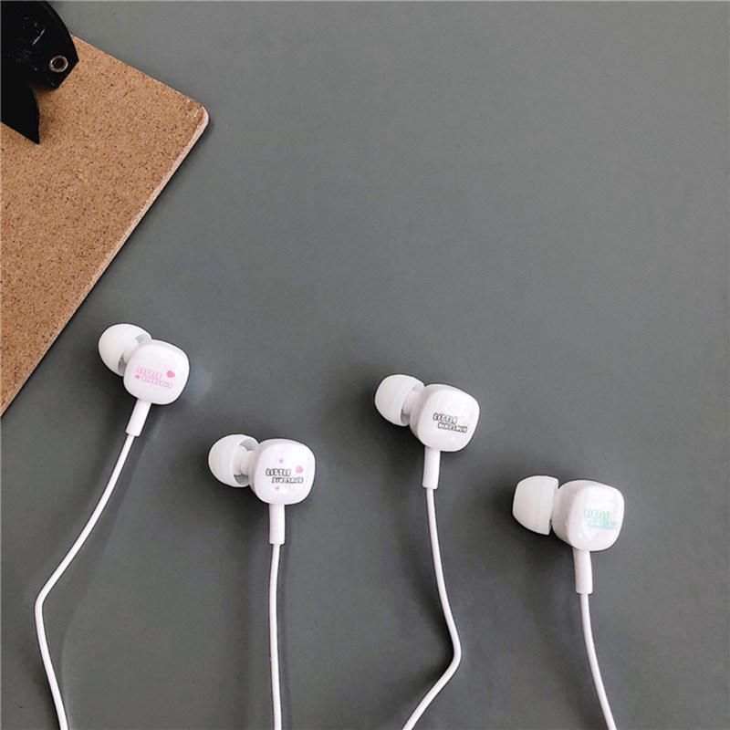 Universal Cute Cartoon Earbuds Bass In-Ear Wired Mic-Black