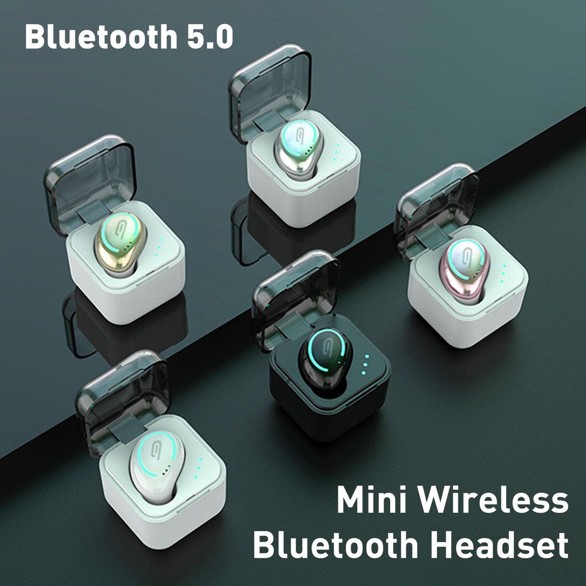 Mini Wireless Bluetooth-compatible 5.0 Single In-Ear-White