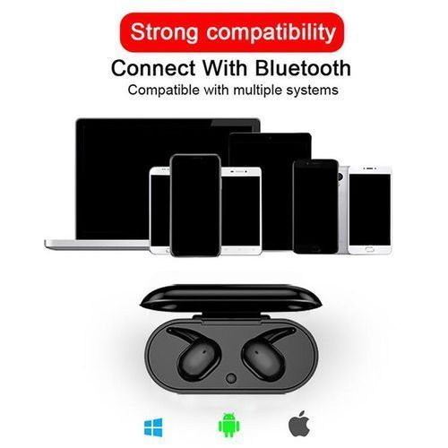 Fingerprint Touch Bluetooth Headset Noise-cancelling Stereo Headset + Rings