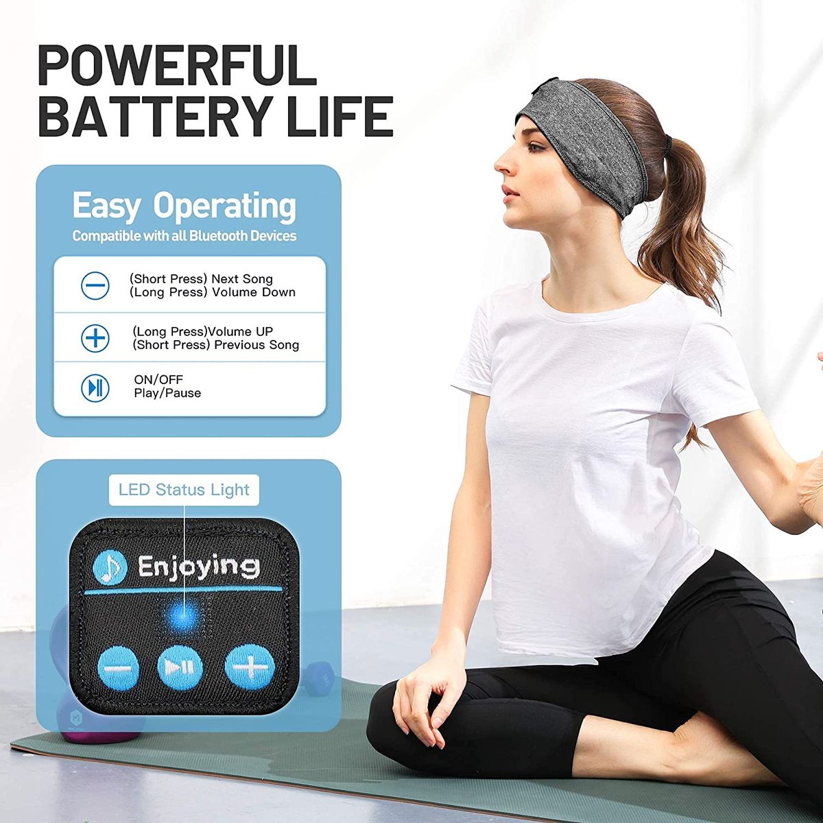 Wireless Sleeping Headphones, Bluetooth Sports Headphones