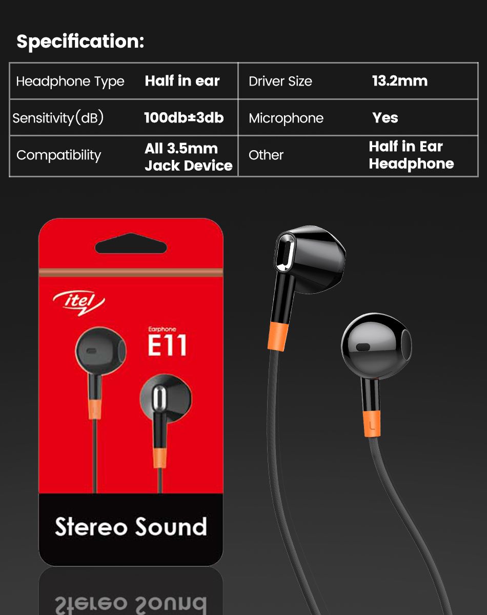 Excellent Stereo Sound With Mic Wired Earpiece