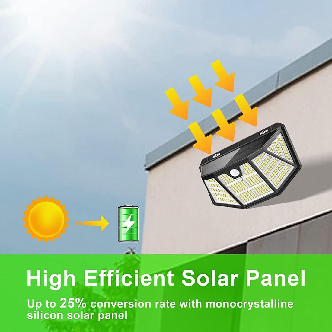 Solar Outdoor Lights 310 LEDSolar Motion Lights,270 Degree