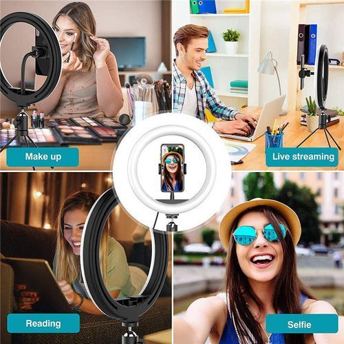10 "LED Ring Light Dimmable Video Makeup Selfie Night Light