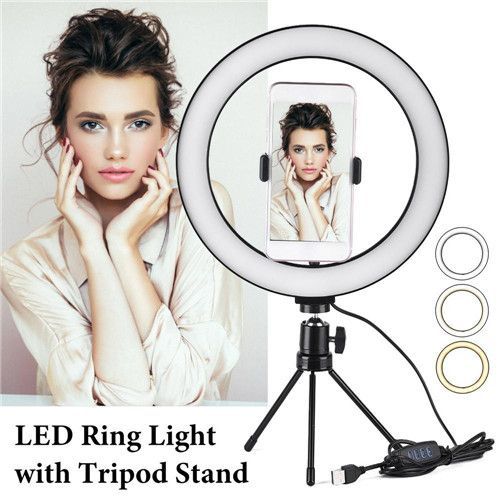 10 "LED Ring Light Dimmable Video Makeup Selfie Night Light