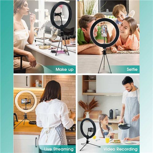 10 "LED Ring Light Dimmable Video Makeup Selfie Night Light