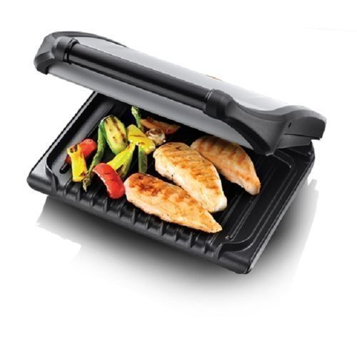 Excellent Health Grill - George Foreman 5-Portion Family Grill - Silver,