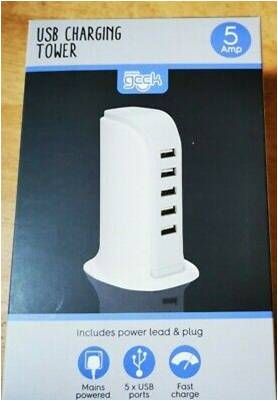 Usb Charging Tower 5 Port Fast Charge By Power Geek New 5amper Adapter