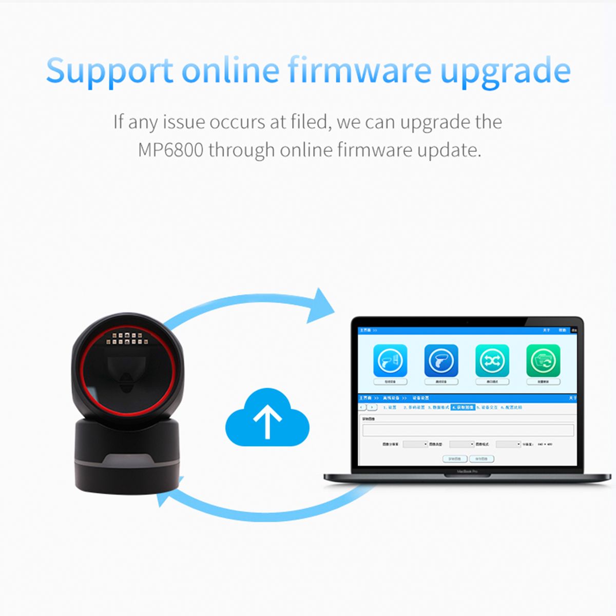 1D 2D QR Desktop Wired Barcode Scanner Platform
