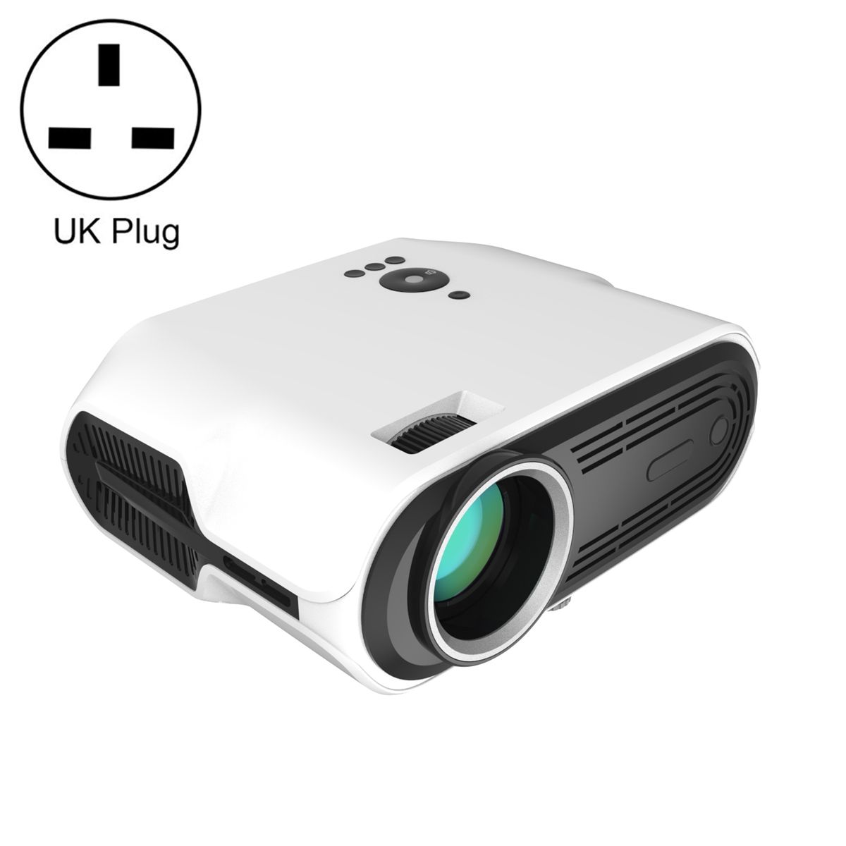 GX 500 8000 Lumens 1920x1080P Single LCD Panel + LED Home Theater Mini Projector(UK Plug)