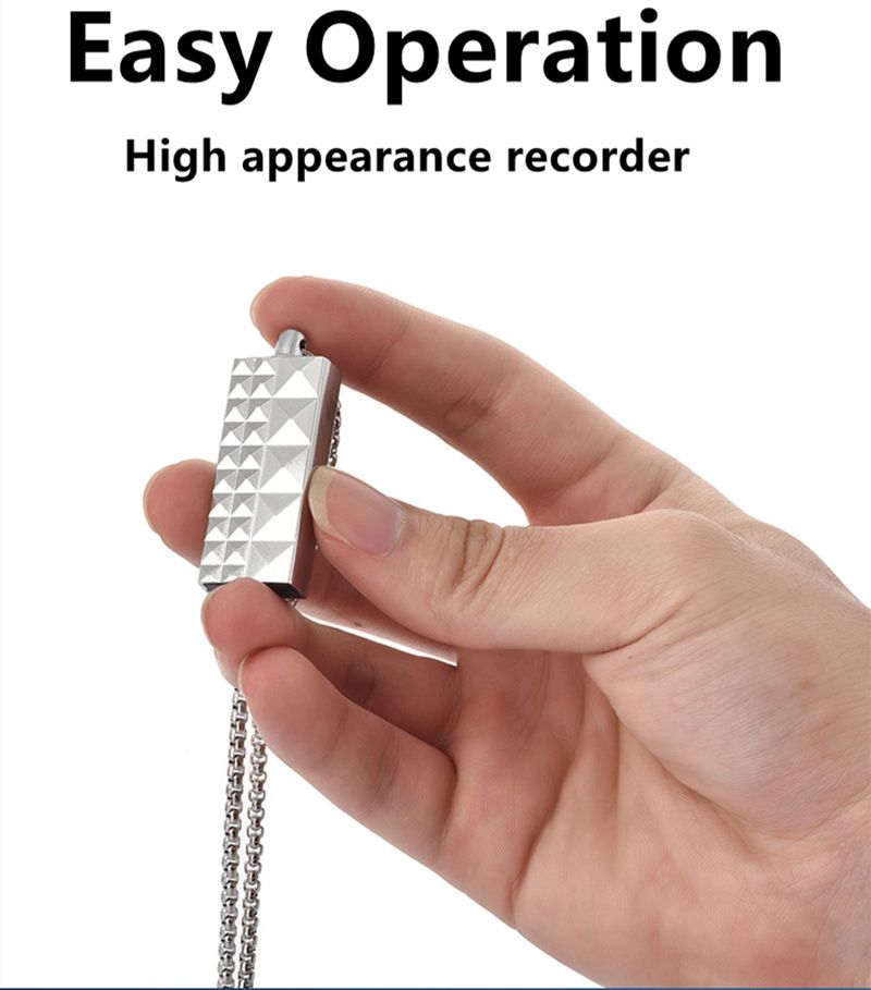 Mini Digtal Voice Recorder Necklace Activated Secret Micro Dictaphone MP3 Player Professional Noise