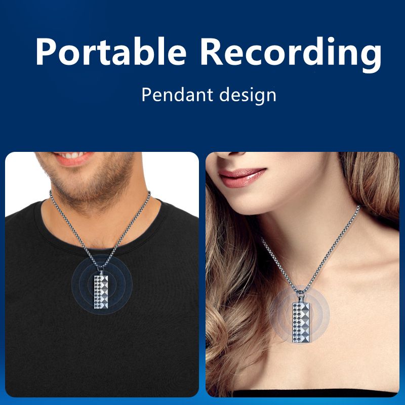 Mini Digtal Voice Recorder Necklace Activated Secret Micro Dictaphone MP3 Player Professional Noise