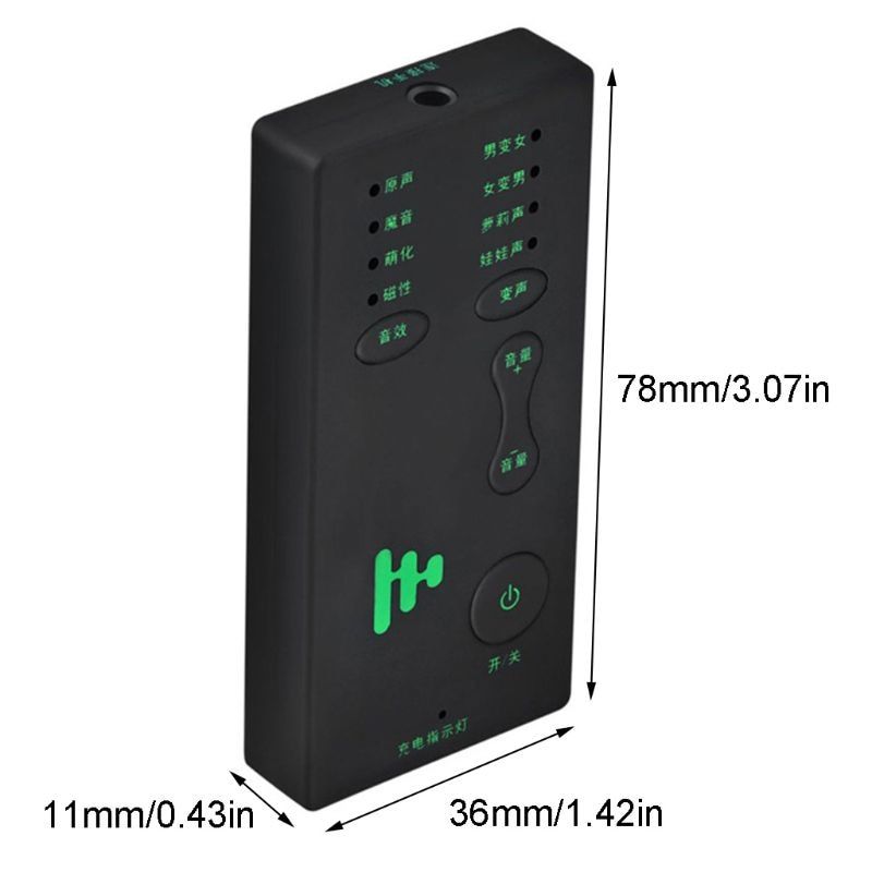 Mini Portable Voice Changer Handheld Microphone Voice Changing Device Sound Effects Machine For PS4/Phone/iPad/Computer