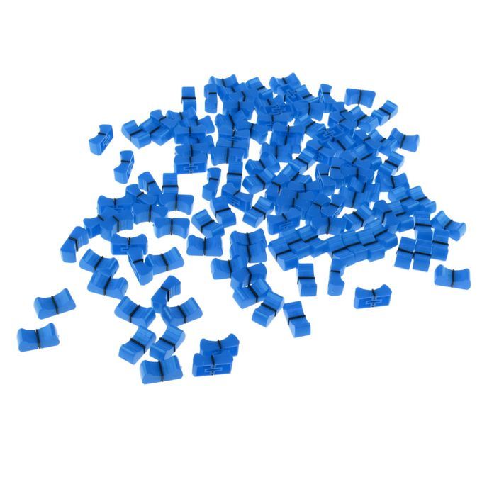 100 Pieces Touch Sensitive Slider Ribbed Mixer Fader Knob Caps Blue