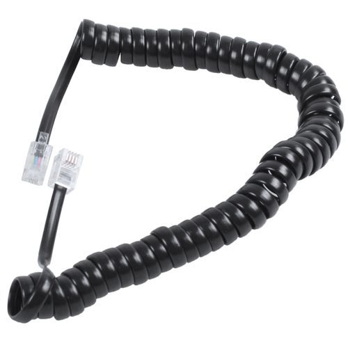 9.3" Black RJ9 Telephone Phone Modem Coil Line Cord