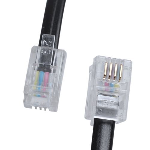9.3" Black RJ9 Telephone Phone Modem Coil Line Cord