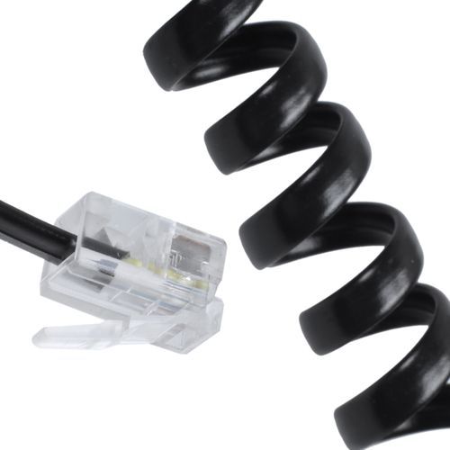 9.3" Black RJ9 Telephone Phone Modem Coil Line Cord