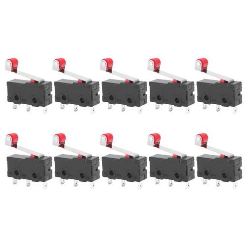 10 Pcs Mini Micro Limit Switch Roller Lever Arm SPDT Snap