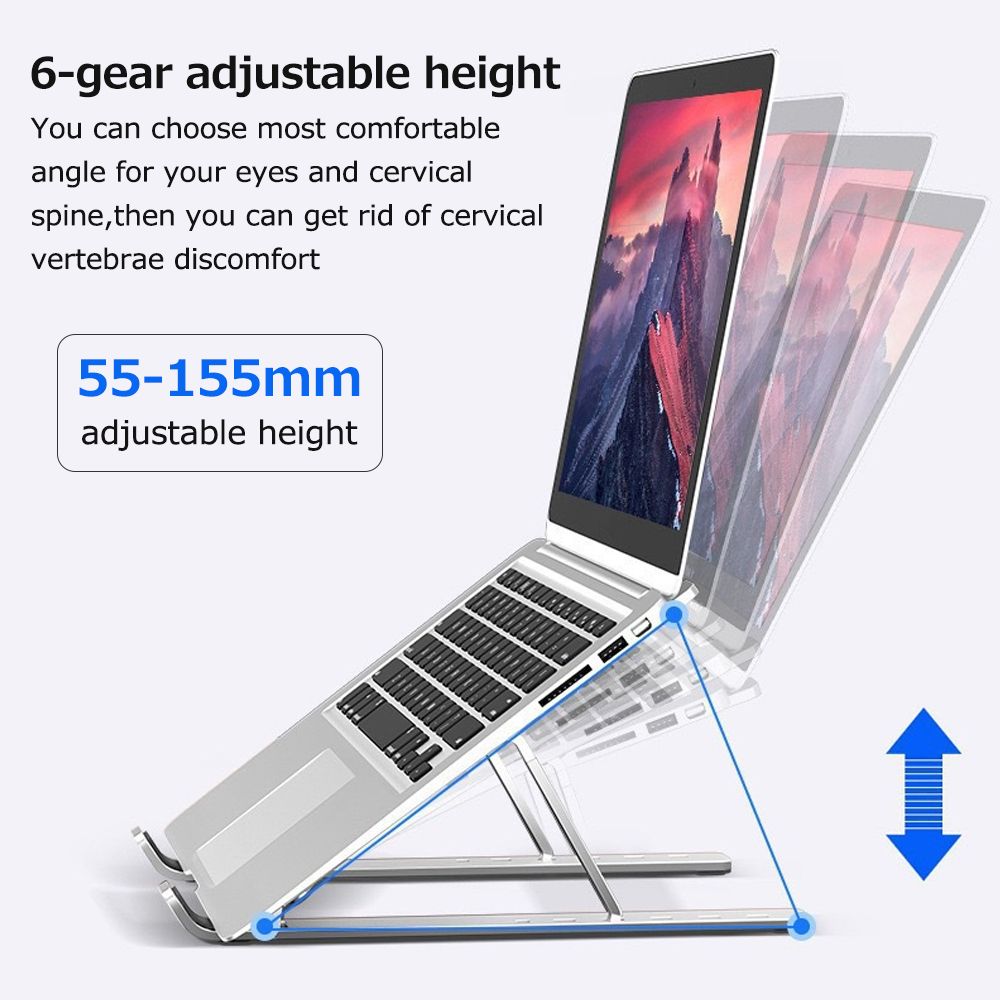 Aluminum Alloy Laptop Stand 6-level Adjustable Portable