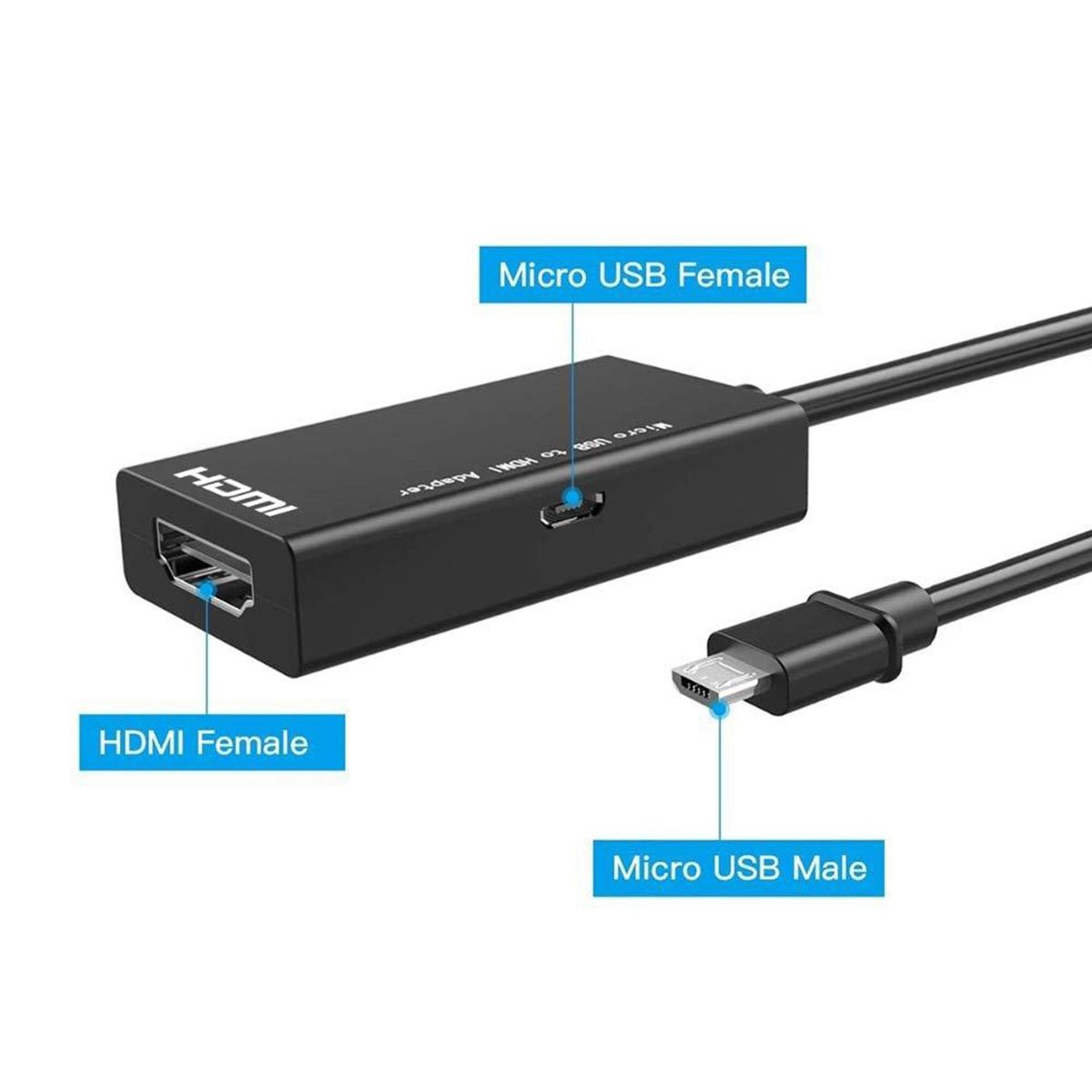 Micro-USB to HDMI Adapter 1080P HDMI Cable for Android Phone Tablet TV Support 192KHz Digital Audio