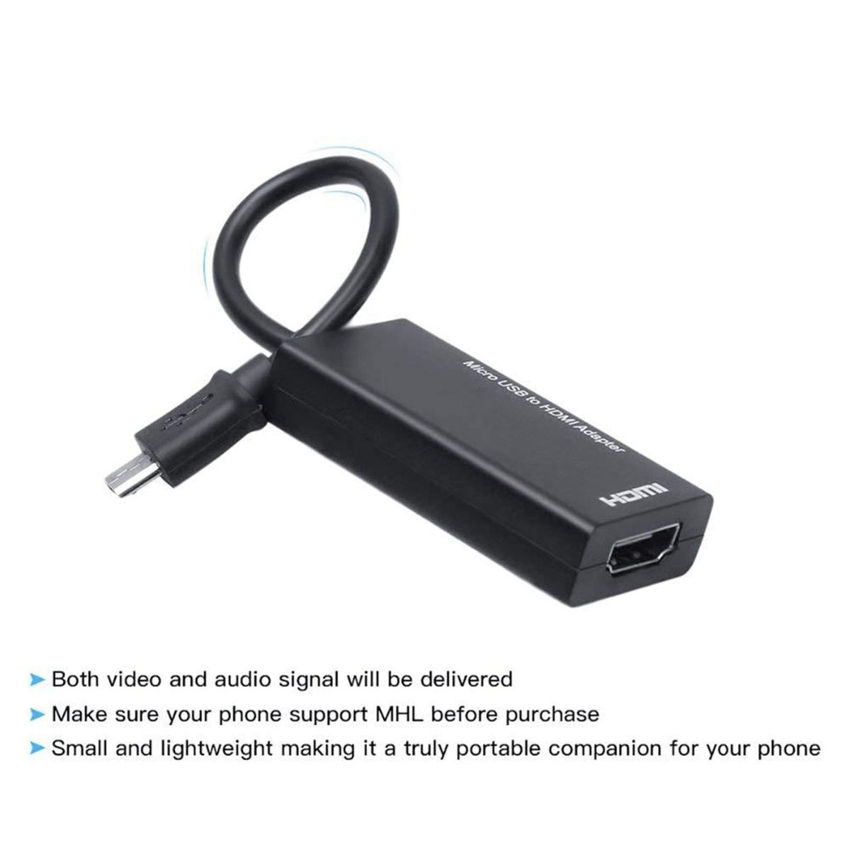 Micro-USB to HDMI Adapter 1080P HDMI Cable for Android Phone Tablet TV Support 192KHz Digital Audio