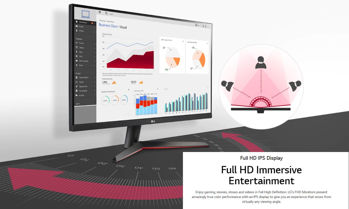 LG GAMING MONITOR Full HD 27-Monitor, IPS With AMD FreeSync, Black
