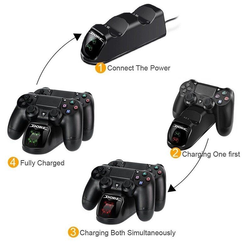 Game Controller Charger Dock Dual USB Gamepad Charger Docking Station Desktop Charger For PS4 Of PS4 Slim Of PS4 Pro Controller
