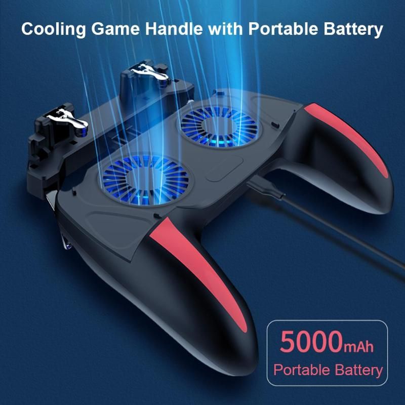 H10 4 In 1 Handle Gamepad Joystick ABS Heat Dissipation By Double Fans For PUBG Phone Game With Double Cooler Fans