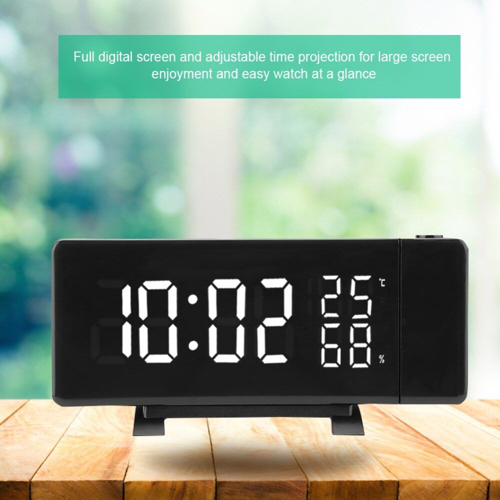 TS-5210 Hygrometer Digital Clock 3 Projection LED Switch Display Time Clock Temperature Humidity FM Radio