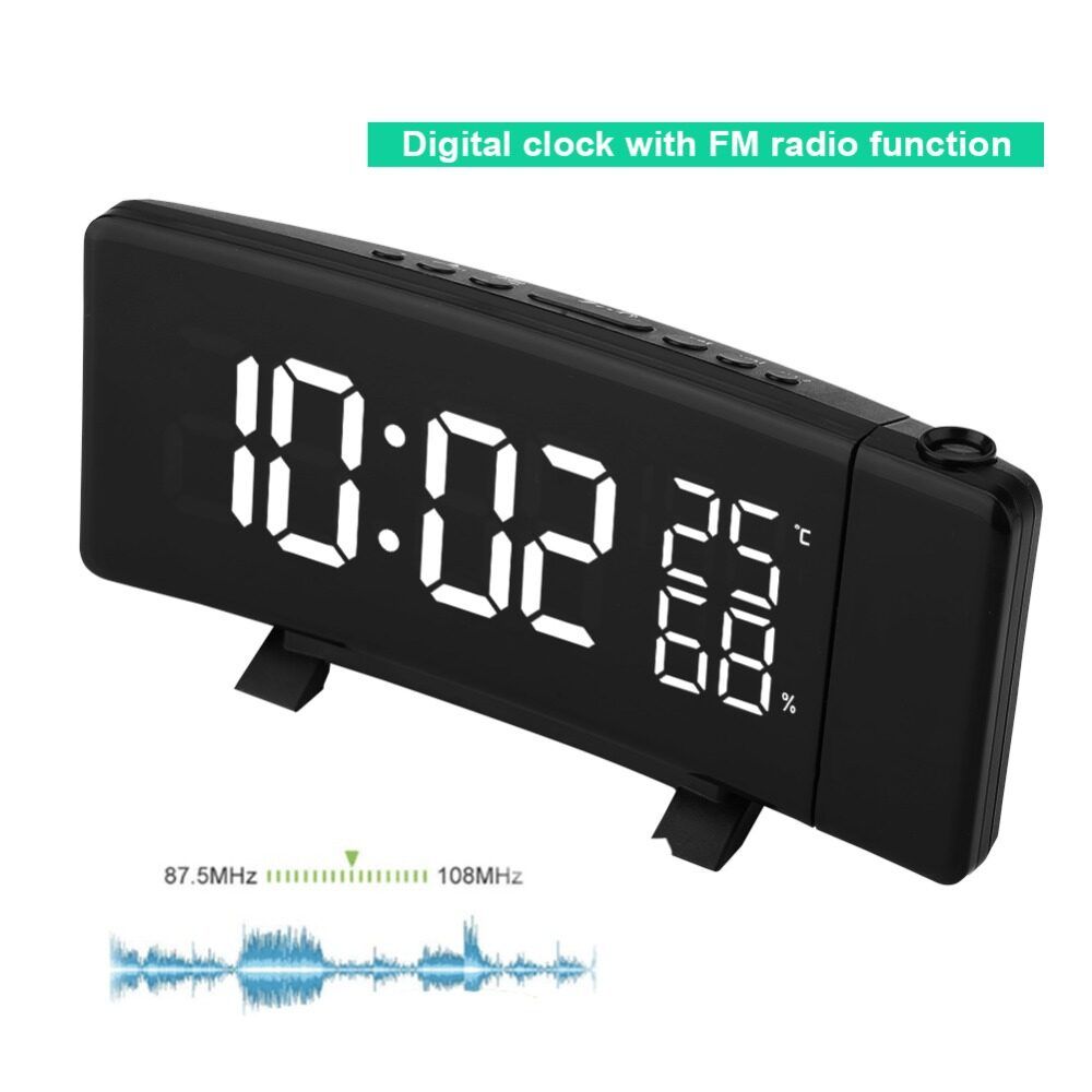 TS-5210 Hygrometer Digital Clock 3 Projection LED Switch Display Time Clock Temperature Humidity FM Radio