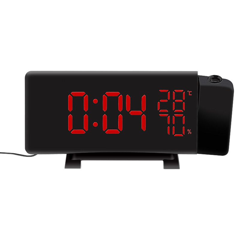 TS-5210 Hygrometer Digital Clock 3 Projection LED Switch Display Time Clock Temperature Humidity FM Radio
