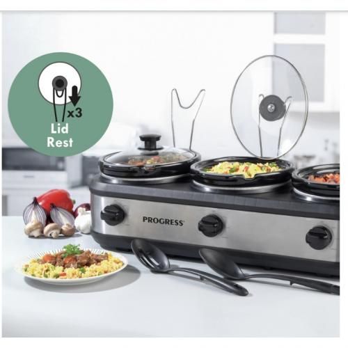 Triple Pot Slow Cooker - 405W