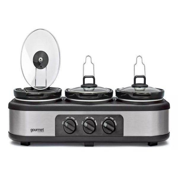 3.9L Triple Slow Cooker & Warming Station