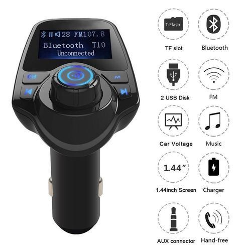T11 Car Mp3 Player Wireless Bluetooth HandsFree Fm Transmitter With Dual USB Charger TF AUX Multifunction