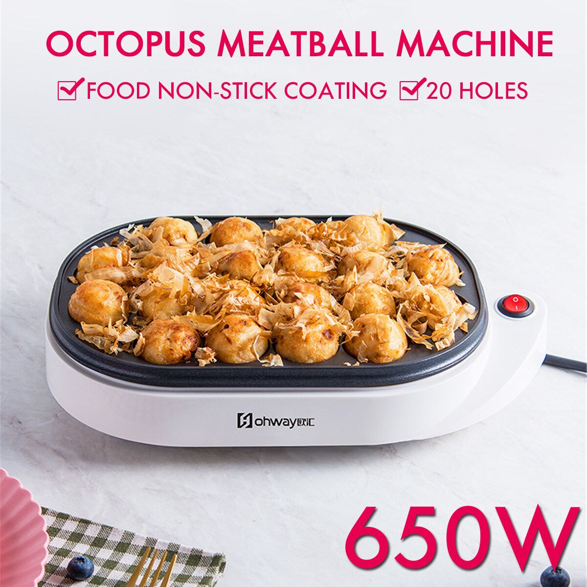 Japanese-style Octopus Maruko Machine Household Takoyaki Machine Octopus Meatballs Maker Cooking Tools