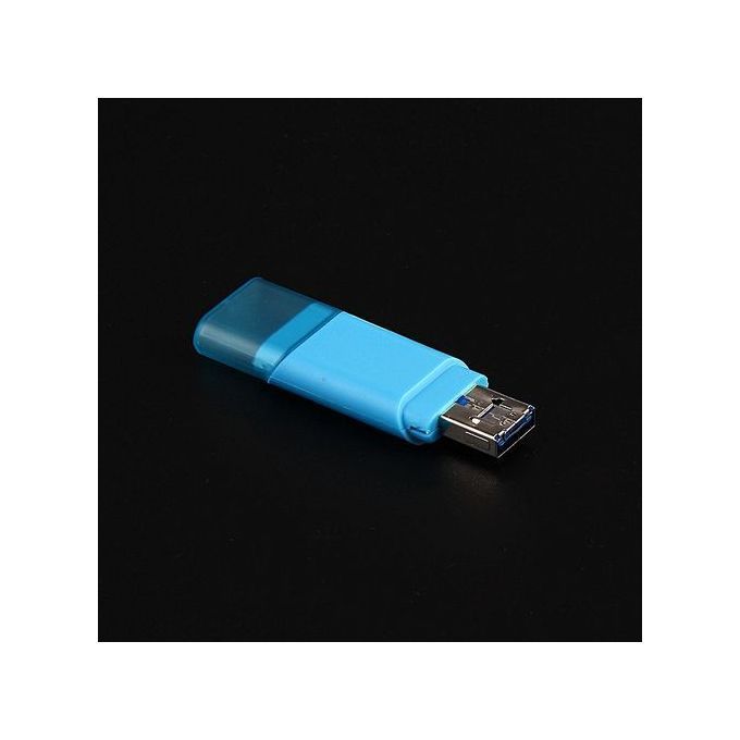 -2 IN 1 USB 2.0 OTG Metal Flash Memory Stick Storage Thumb U Disk 32GB LB-Light Blue