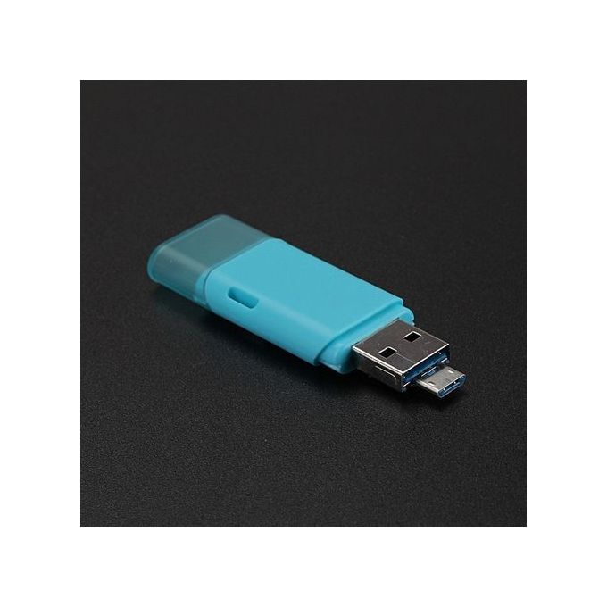 -2 IN 1 USB 2.0 OTG Metal Flash Memory Stick Storage Thumb U Disk 32GB LB-Light Blue