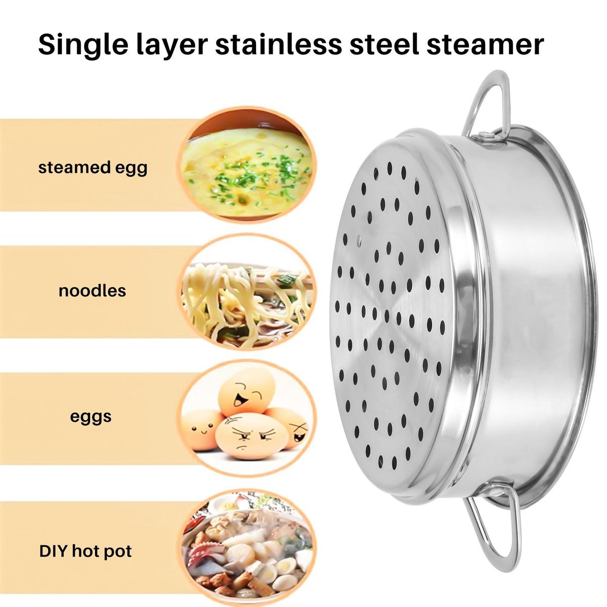 16cm Thickening Food Rack Stainless Steel Steamer with Double Ear for Soup Pot Milk Pot