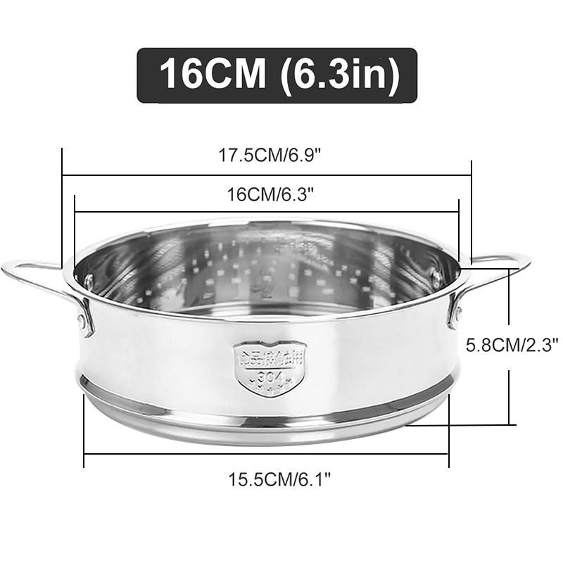 16cm Thickening Food Rack Stainless Steel Steamer with Double Ear for Soup Pot Milk Pot