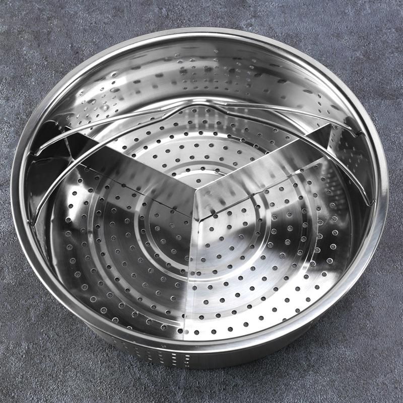 3PcsSet Pressure Cooker Accessories Stainless Steel Basket with Egg Steamer Rack Divider for Kitchen Cooking