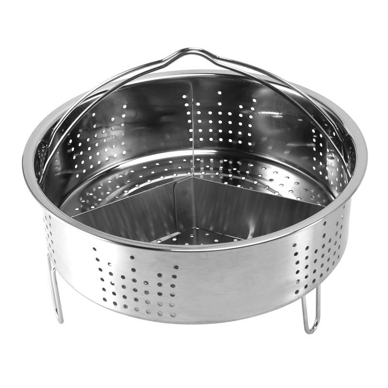 3PcsSet Pressure Cooker Accessories Stainless Steel Basket with Egg Steamer Rack Divider for Kitchen Cooking