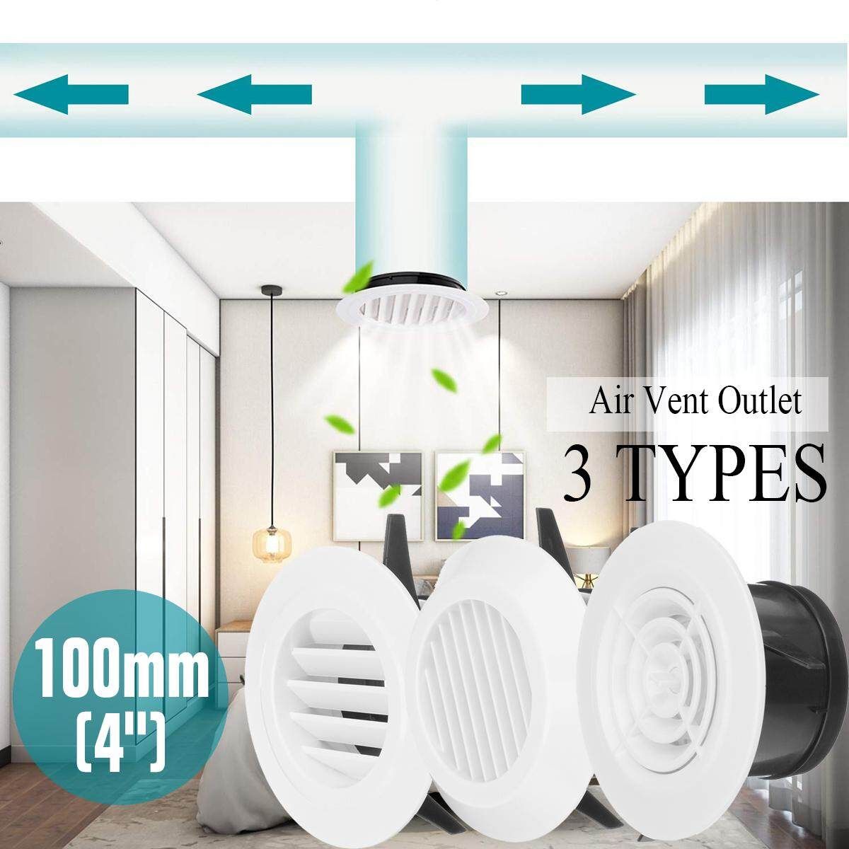 100mm ABS Plastic Air Vent Outlet 100mm Mount Wall Louver Ventilation Grille Cover Antique White