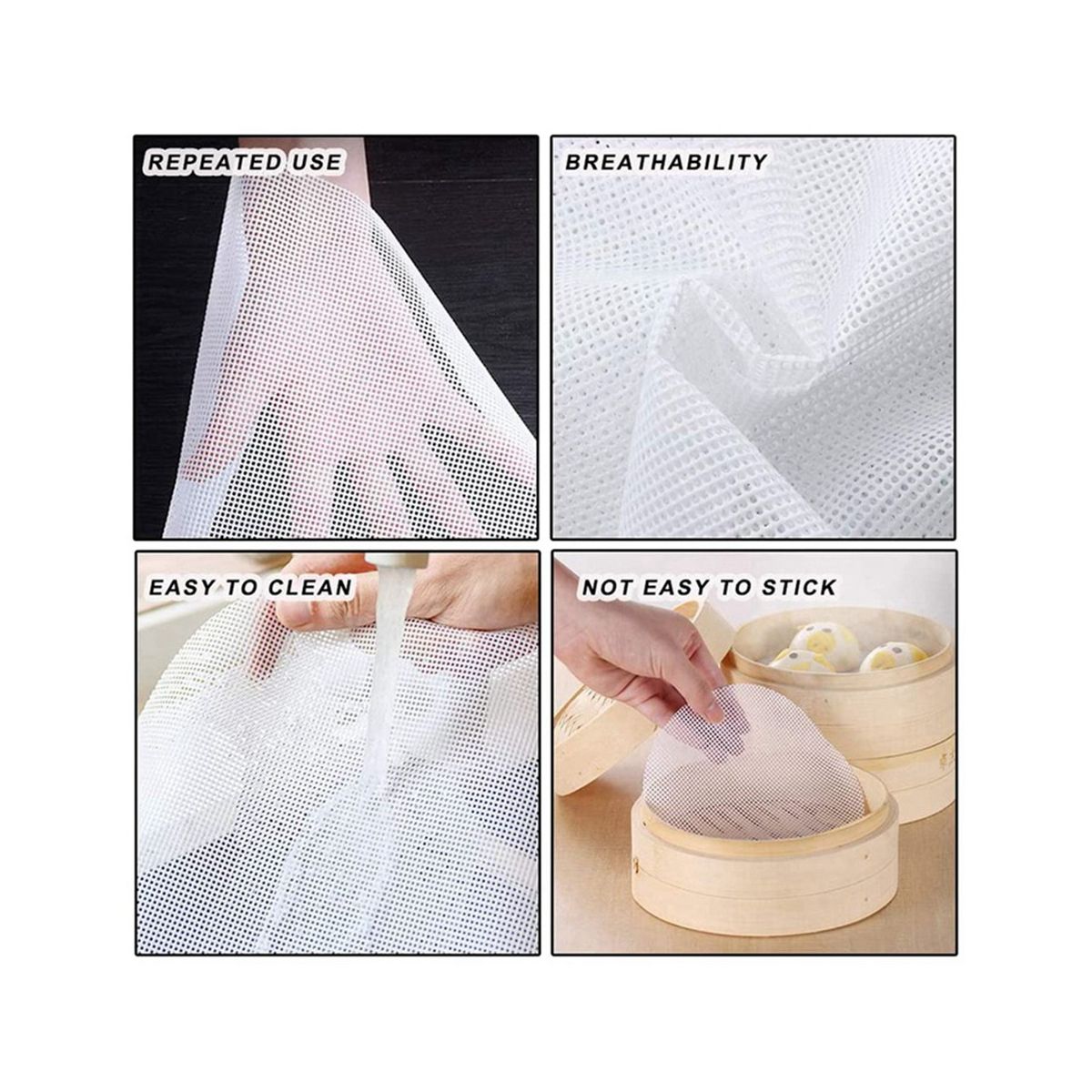 24Pcs Silicone Steamer Mesh Mat12Inch Non Stick Reusable Steamer Mesh Sheet High Temperature Resistance Steamer Liners