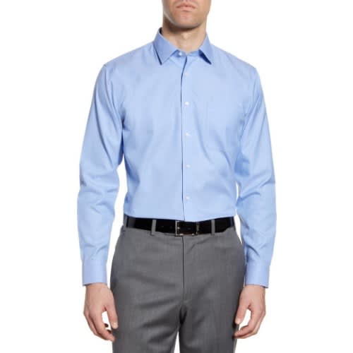 Men Formal Dress Shirt With Matching Tie - Sky Blue Shirt & Red Tie