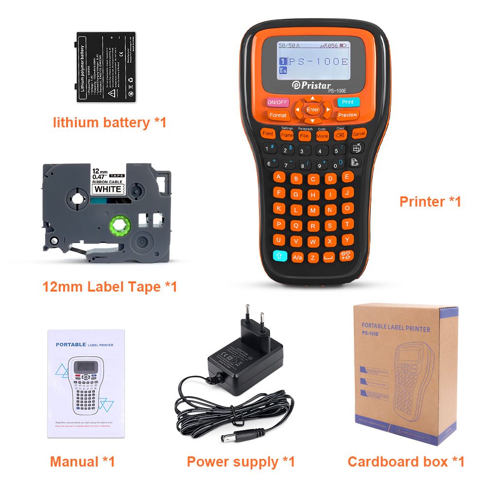 Portable Label Maker PS100E Auto Cutting Labeling Maching Replace For Brother P Touch