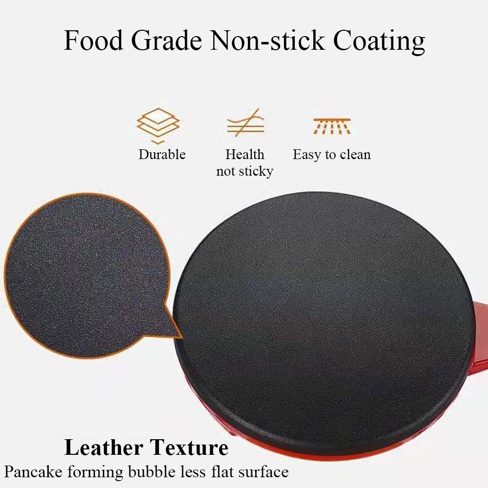 220V 900W Electric Griddle Crepe Maker Non-stick Pan Style 8" Pancake Machine + Bowl + Egg Blender Black